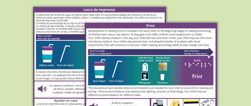 Parent Literacy Brochure for Students with Visual Impairments- Print