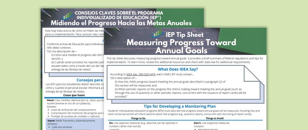 IEP Tip Sheet: Measuring Progress Toward Annual Goals