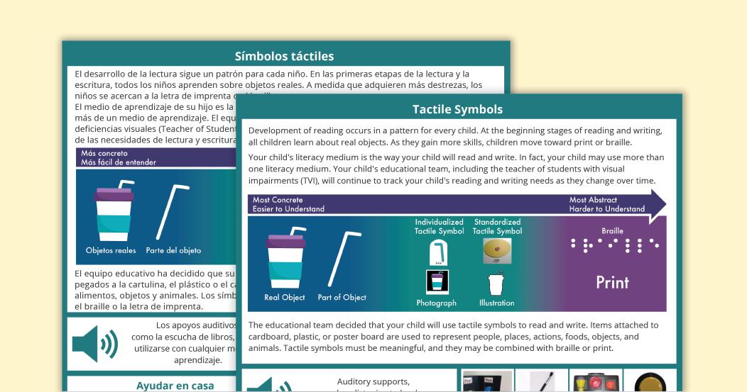 Parent Literacy Brochure for Students with Visual Impairments- Tactile Symbols