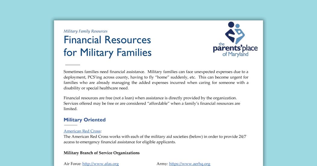 Financial Resources for Military Families