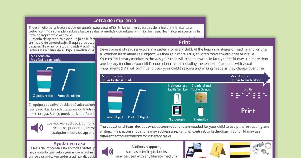 Parent Literacy Brochure for Students with Visual Impairments- Print