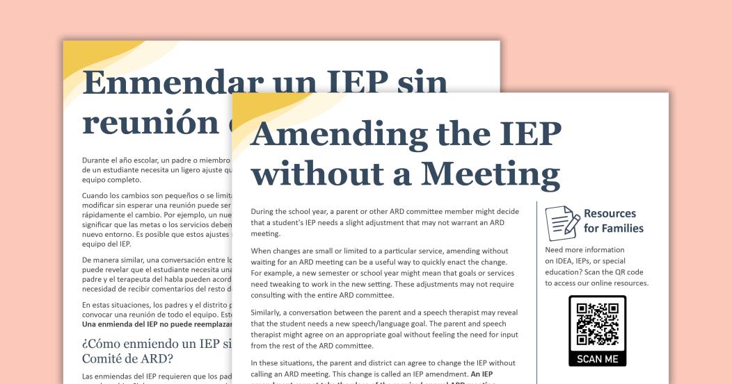 Amending an IEP without a Meeting