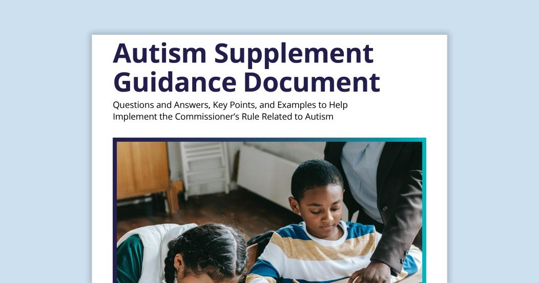 Autism Supplement Guidance Document