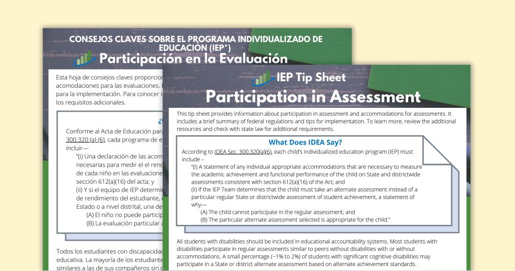 IEP Tip Sheet: Participation in Assessment