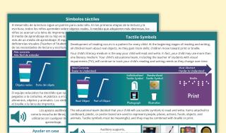Parent Literacy Brochure for Students with Visual Impairments- Tactile Symbols