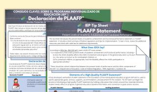 IEP Tip Sheet: PLAAFPs