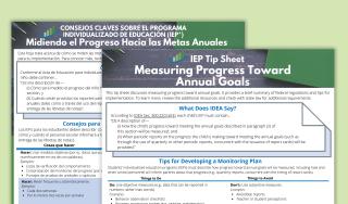 IEP Tip Sheet: Measuring Progress Toward Annual Goals